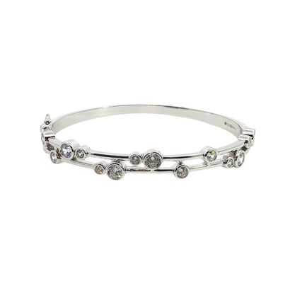 Ladies Silver Cubic Zirconia Bubble Bangle Ladies Silver Cubic Zirconia Bubble Bangle