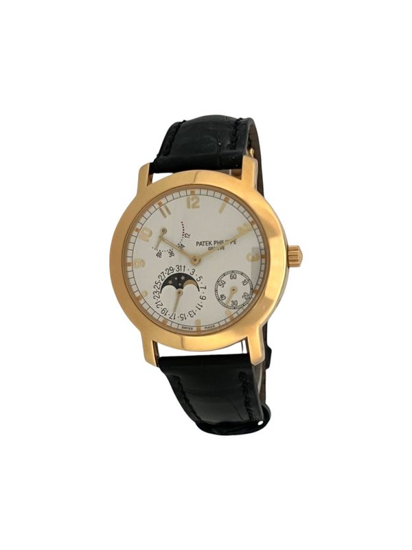 A 2005 Patek Philippe Calatrava 5055J-001 Moonphase Complications With Box and Papers