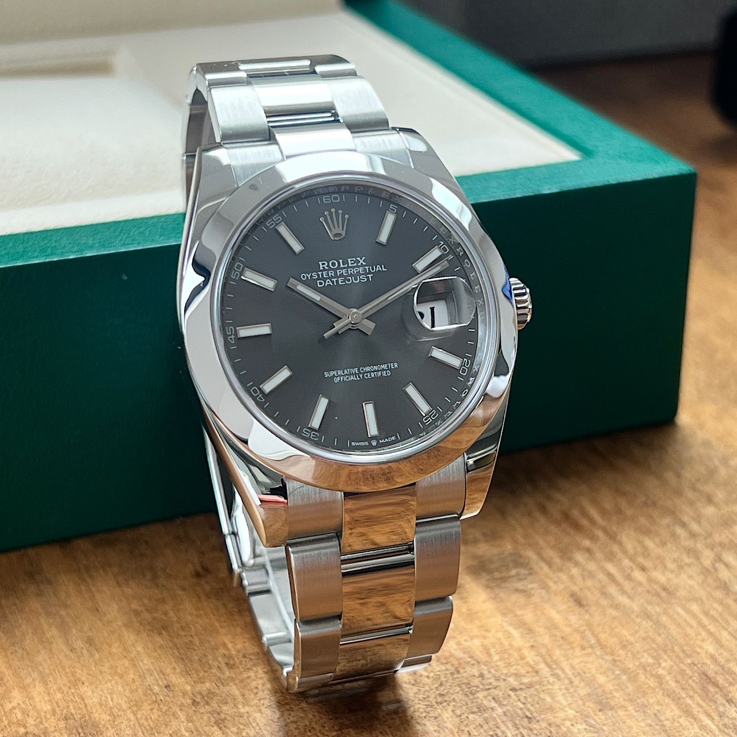 A 2023 Rolex Oyster Perpetual DateJust 41 Ref 126300 Complete With Box and Papers A 2023 Rolex Oyster Perpetual DateJust 41 Ref 126300 Complete With Box and Papers