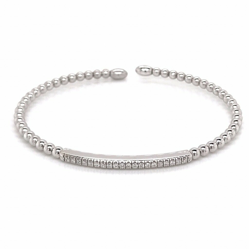 18 Carat White Gold Diamond Set Bangle