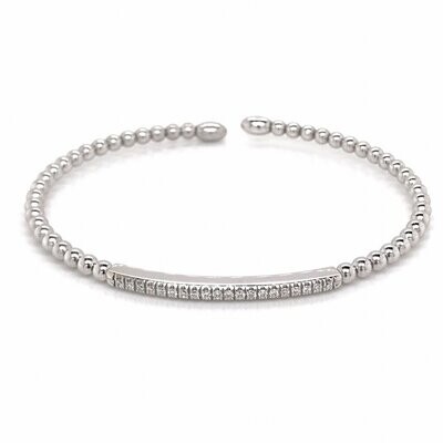 18 Carat White Gold Diamond Set Bangle