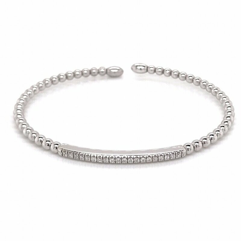 18 Carat White Gold Diamond Set Bangle