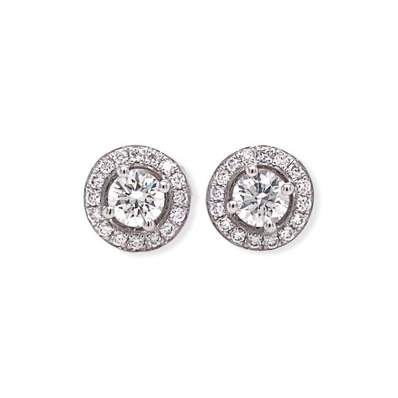 18 Carat White Gold Diamond Stud Earrings 18 Carat White Gold Diamond Stud Earrings