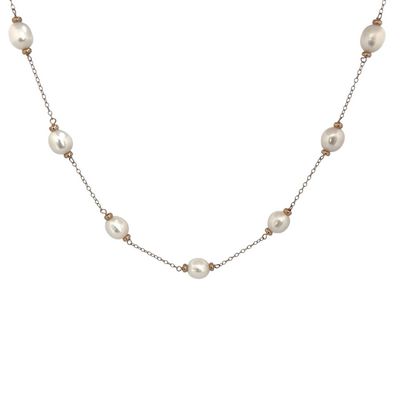 A 9 Carat Gold Cultured River Pearl Necklace