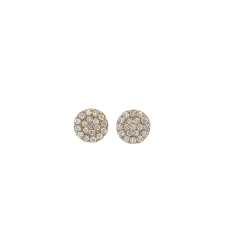 Diamond Cluster Earrings 9 Carat Yellow Gold Diamond Cluster Earrings 9 Carat Yellow Gold