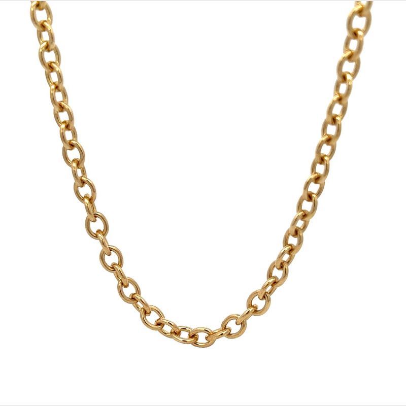 A 9 Carat Yellow Gold 16 Inch Open Trace Link Chain Necklace