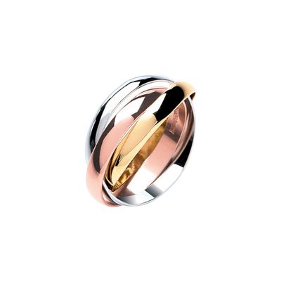 A 3mm 9 Carat Three Colour Gold Russian Wedding Ring A 3mm 9 Carat Three Colour Gold Russian Wedding Ring