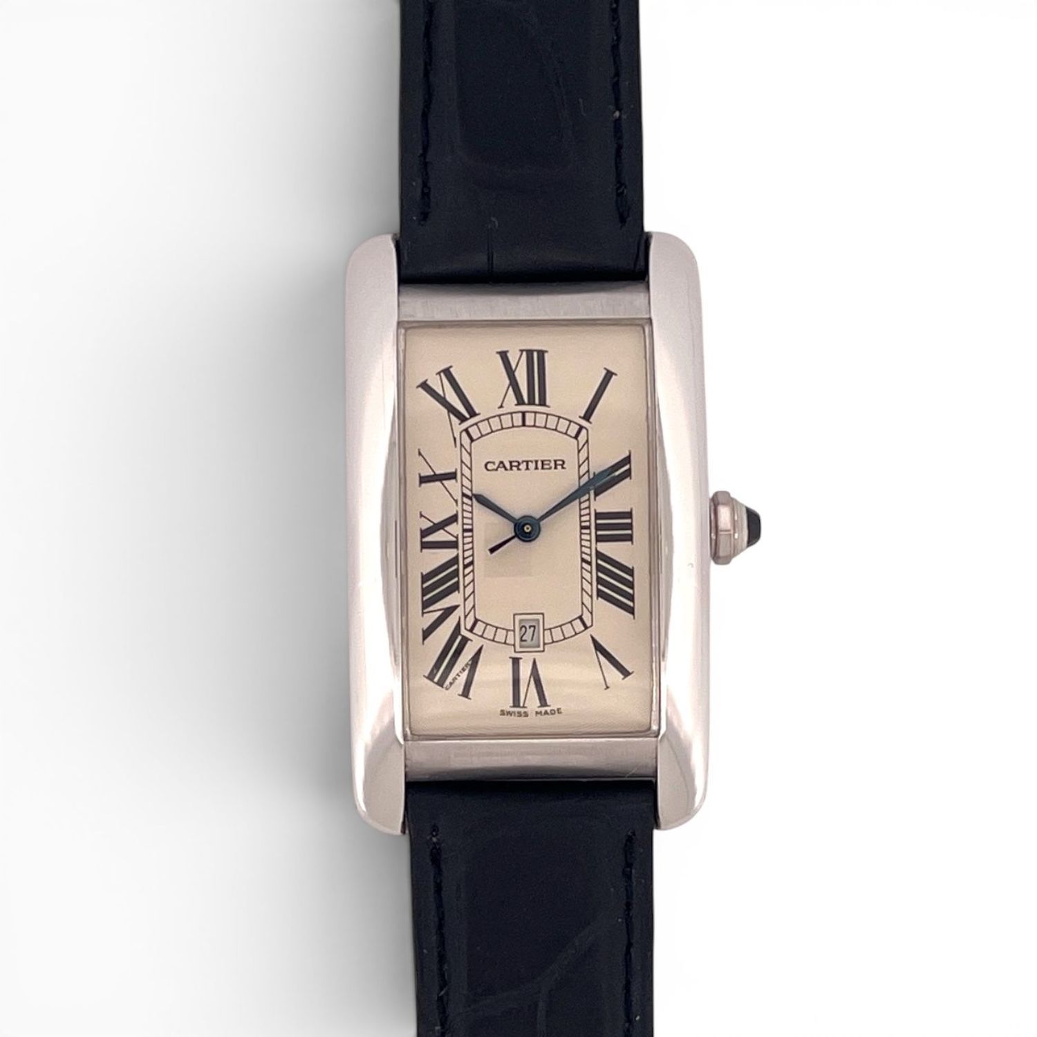 A Pre-owned Cartier Tank Americaine White Gold Watch