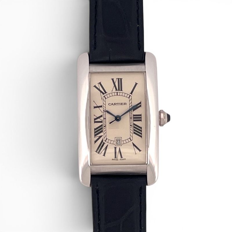 A Pre-owned Cartier Tank Americaine White Gold Watch