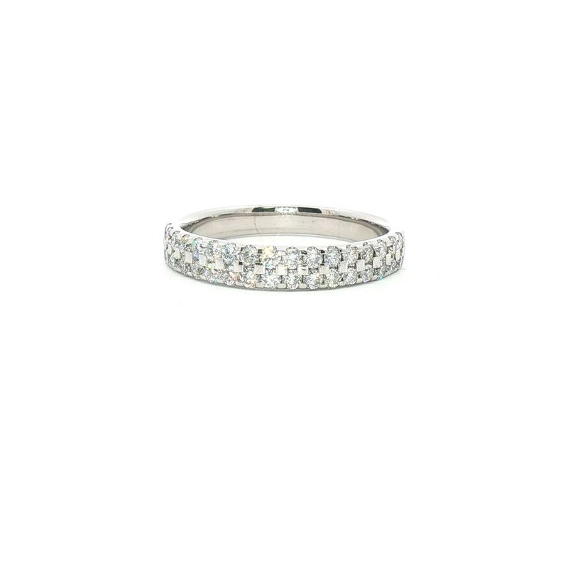 Brilliant Cut Diamond Micro Set Half Eternity Ring Brilliant Cut Diamond Micro Set Half Eternity Ring
