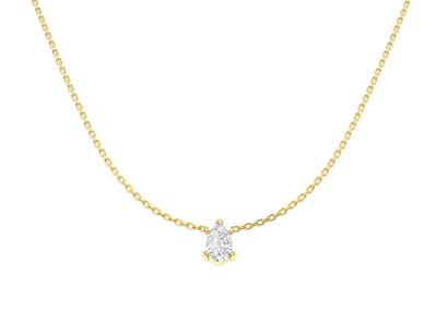 9 Carat Gold Pear Cut Lab Created Diamond Pendant