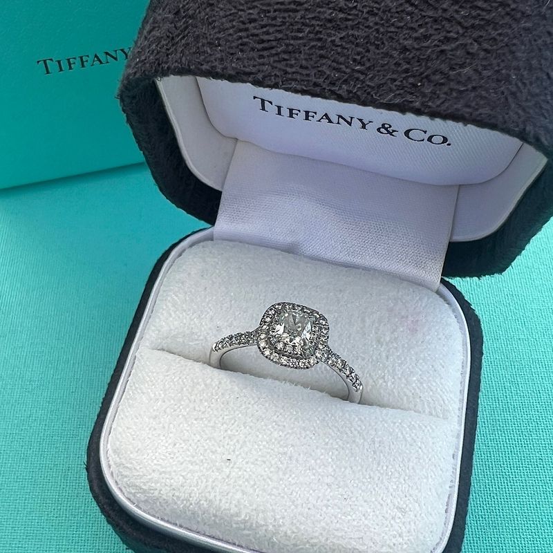 Pre-owned Tiffany & Co Platinum Diamond Soleste ring