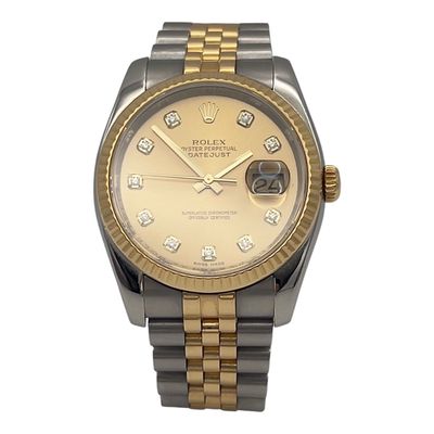 2012 Rolex DateJust 36 Steel and Yellow Gold Champagne Diamond Dial 2012 Rolex DateJust 36 Steel and Yellow Gold Champagne Diamond Dial