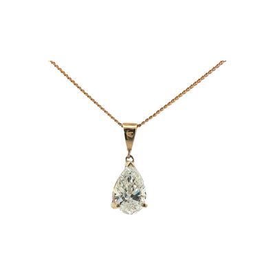 A Lab-Grown Pear Cut Diamond pendant 9 Carat Yellow gold 1.40 carat A Lab-Grown Pear Cut Diamond pendant 9 Carat Yellow gold 1.40 carat