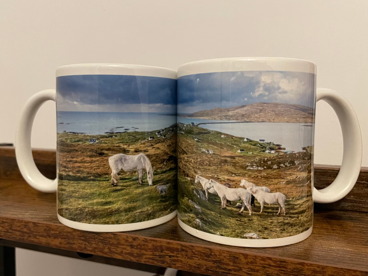 Eriskay Ponies overlooking The Isle of Eriskay - Mug