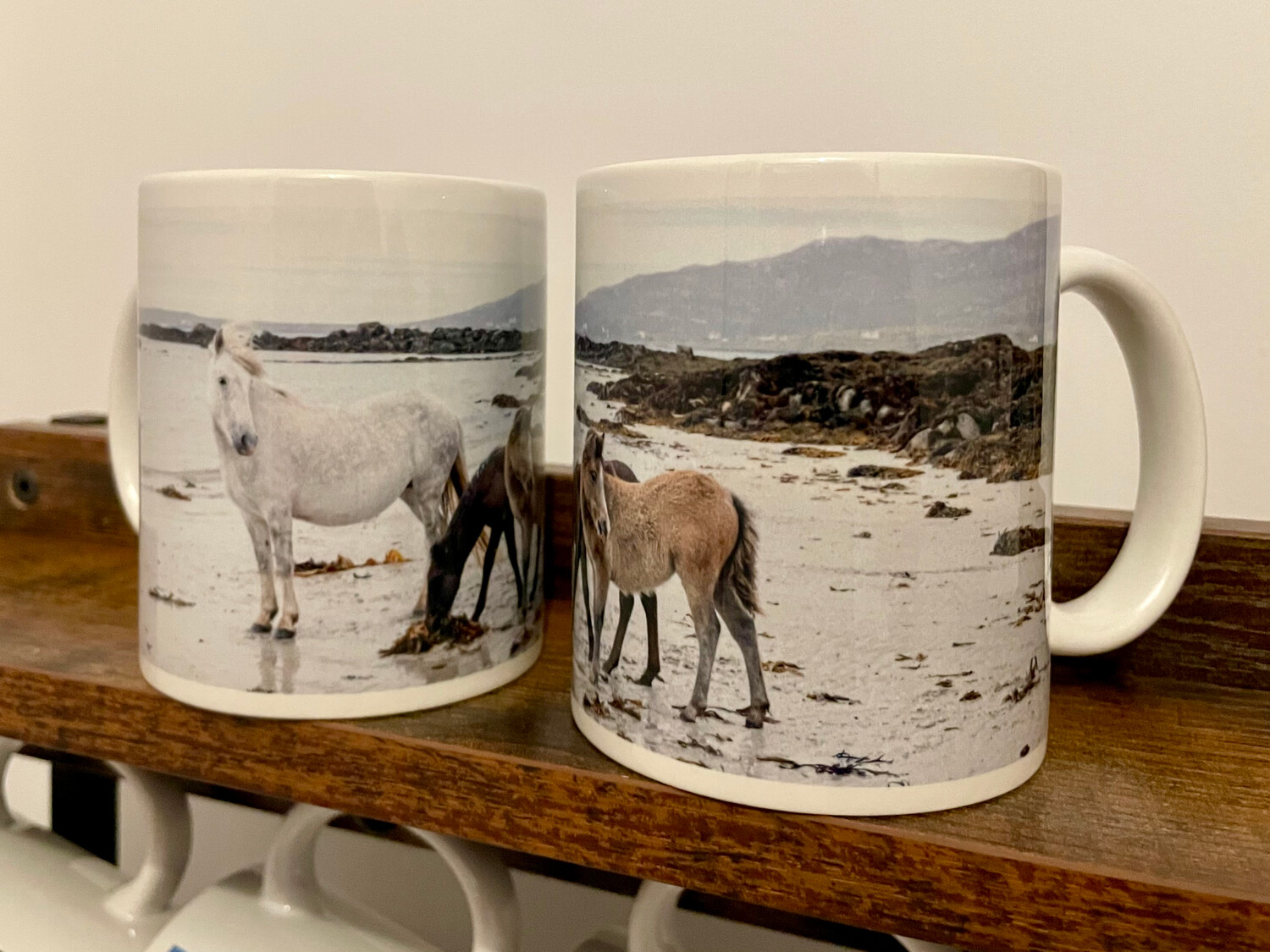 Eriskay Pony Mare & Foals on Beach - Mug