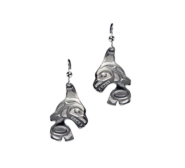 EARRINGS PEWTER ORCA
