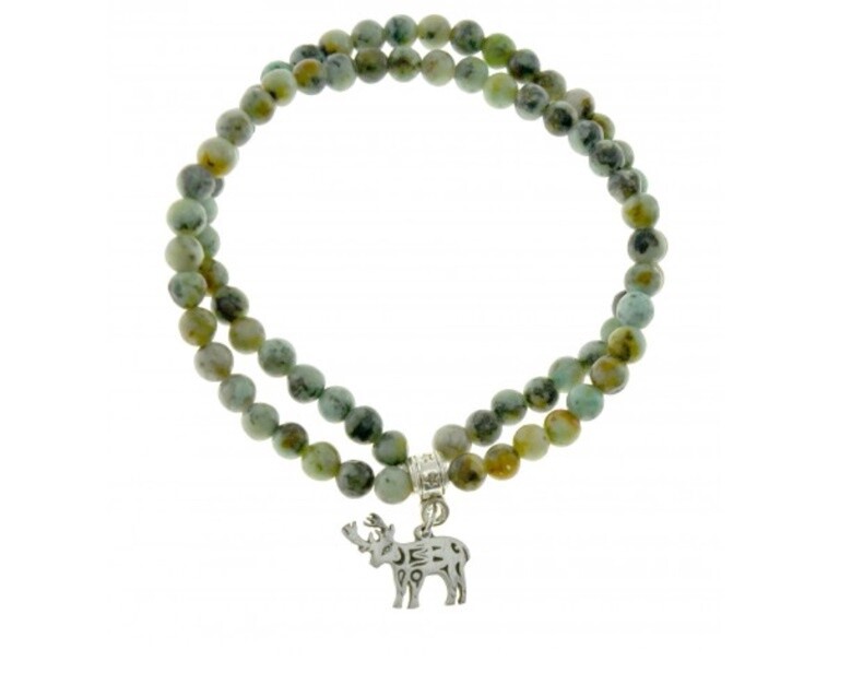 BRACELET 2 STRAND AGATE DEER
