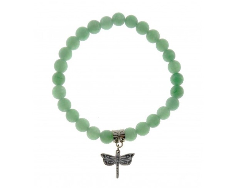 BRACELET MILK JADE DRAGONFLY