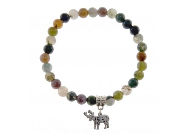 BRACELET 8MM  JASPER BEAD DEER