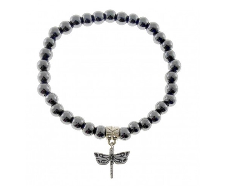 BRACELET HEMATITE DRAGONFLY