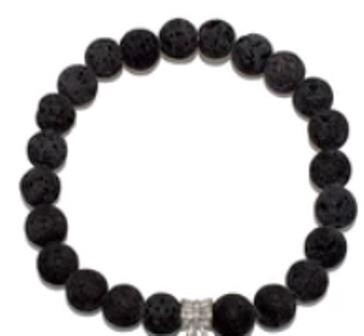 BRACELET 8MM LAVA BEAD BEAR