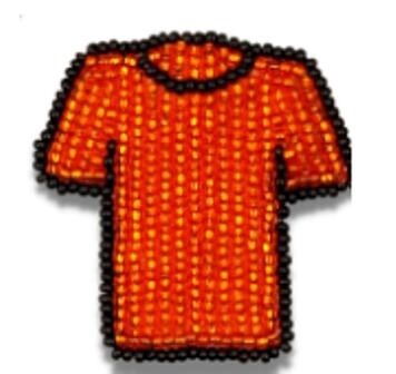 PIN BEADED ORANGE SHIRT