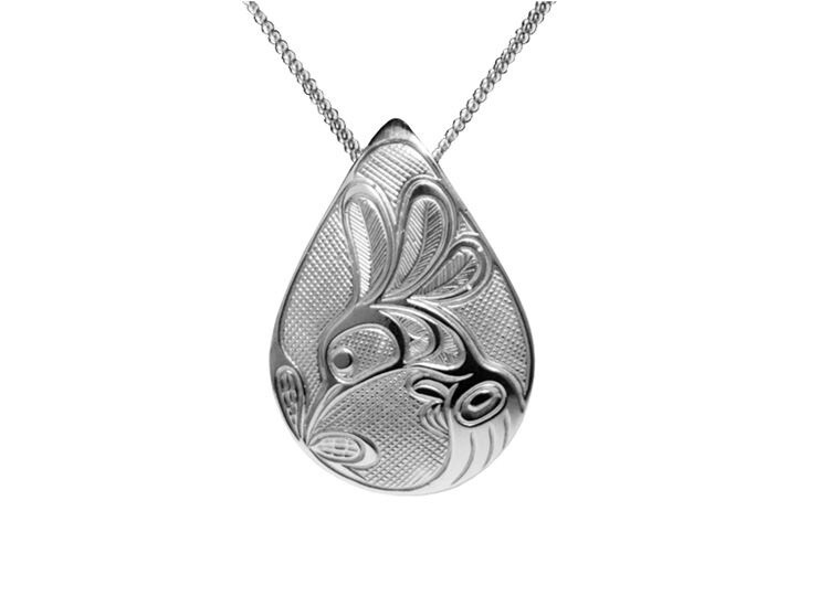 PENDANT PEWTER TEAR DROP H-BIRD