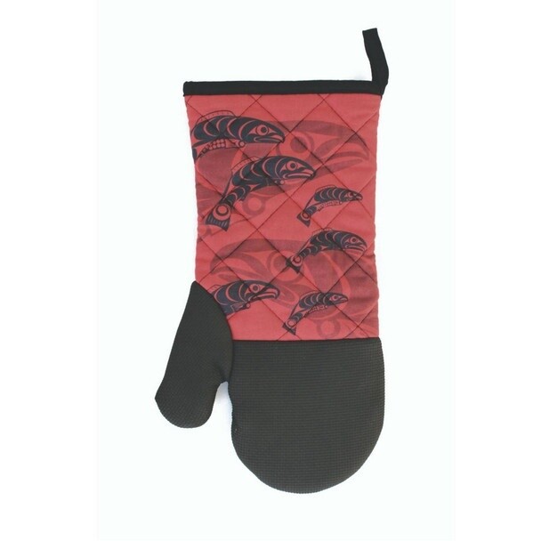 OVEN MITTS SALMON RED
