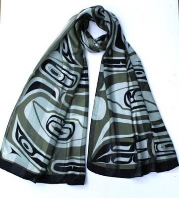 SCARF POLY WOVEN RAVEN CHARCOAL
