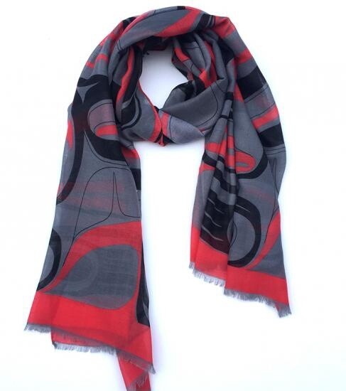 SHAWL POLY WOVEN RAVEN TRANS