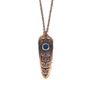 PENDANT - SACRED FEATHER MIDNIGHT BLUE