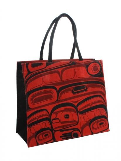 TOTE BAG JUTE RAVEN RED