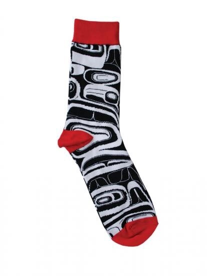 SOCK CREW RAVEN BLK/WHT, Size: SM-M