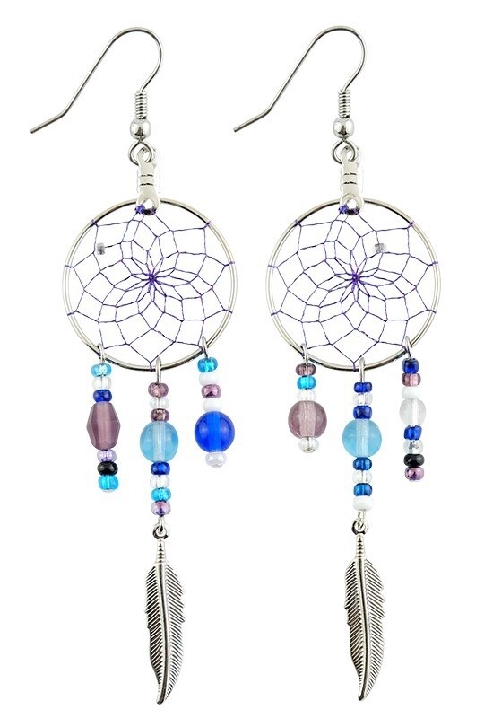 EARRINGS CLASSIC DREAMCATCHER SILVER 1&quot;