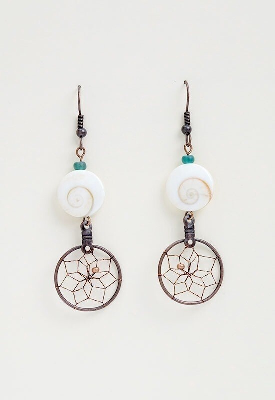 EARRING COP &amp; SWIRL SHELL DC1421 DISCOUTINUED