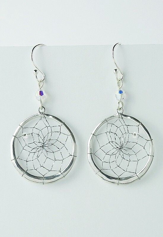 EARRINGS DREAMCATCHER STERLING SILVER 1&quot;