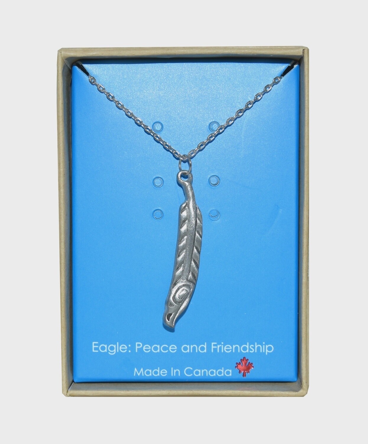 PENDANT CHAIN EAGLE FEATHER SM BOX