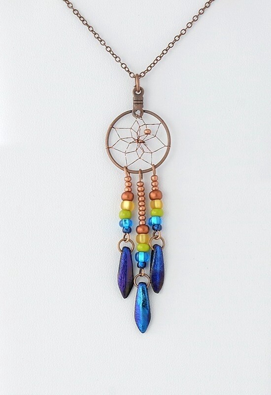 PENDANT DREAMCATCHER 3/4&quot;, Style: W/BLUE