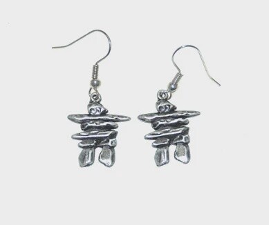 EARRINGS INUKSHUK PEWTER
