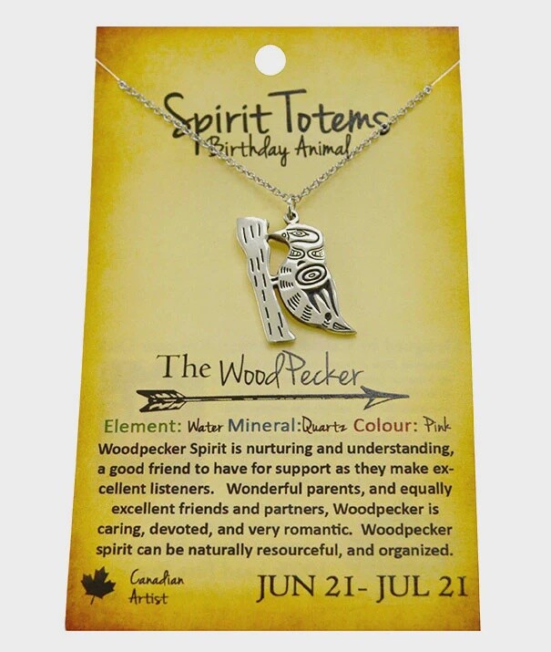 PENDANT SPIRIT TOTEM WOOD PECKER