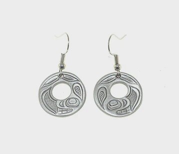 EARRINGS ORCA SM PEWTER