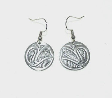 EARRINGS RAVEN SM PEWTER