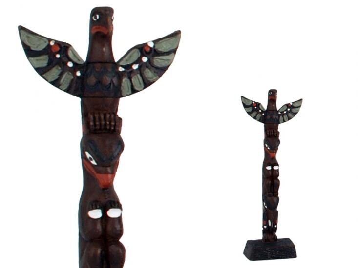 TOTEM POLE T-BIRD &amp; BEAR 8&quot;