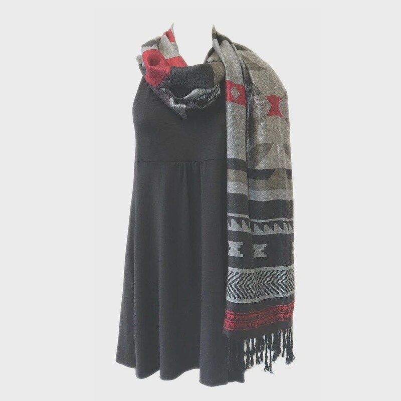 SHAWL VISIONS OF OUR ANCESTORS RED
