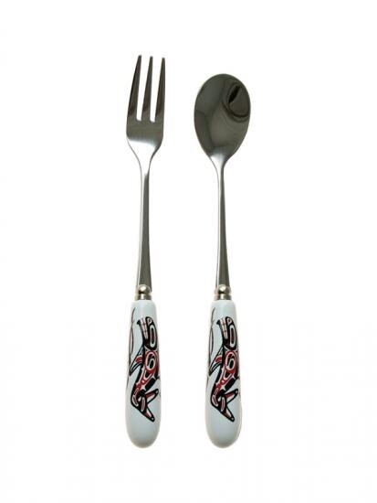CERAMIC FORK &amp; SPOON KILLER WHALE
