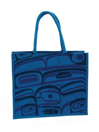 TOTE BAG JUTE RAVEN TRANSFORMING BLUE
