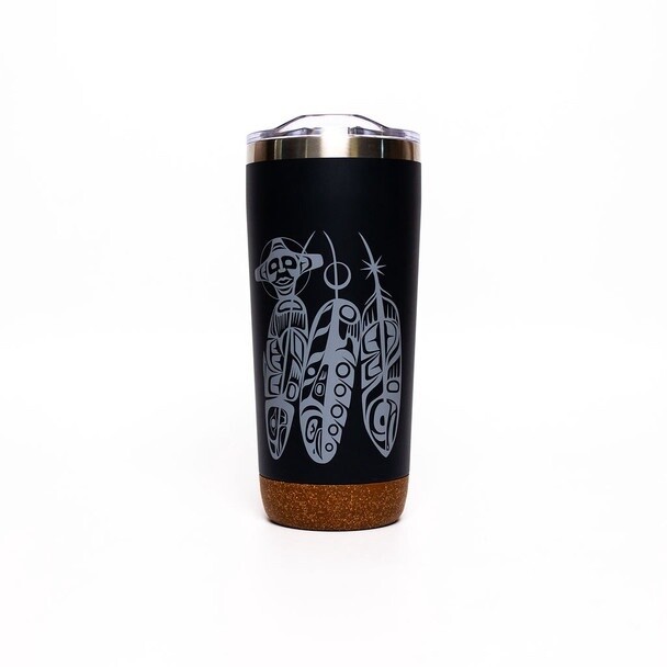 TRAVEL MUG SALMON LIFE CYCLE FEATHERS 20/OZ