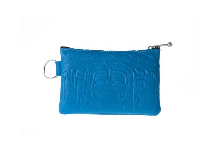 COIN PURSE BEAR BOX DEERSKIN TURQUOISE