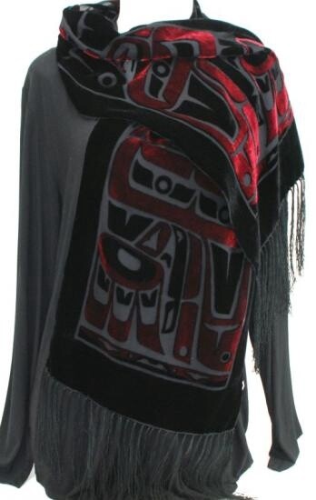 SCARF VELVET BURNT SUN RED